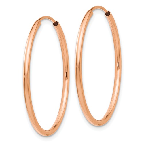 14k rose gold classic endless round hoop earrings 27mm x 1.5mm