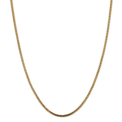 14k yellow gold 2.5mm franco bracelet anklet choker necklace pendant chain