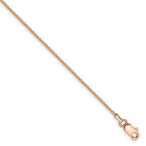 14k rose gold 0.9mm box link bracelet anklet choker necklace pendant chain