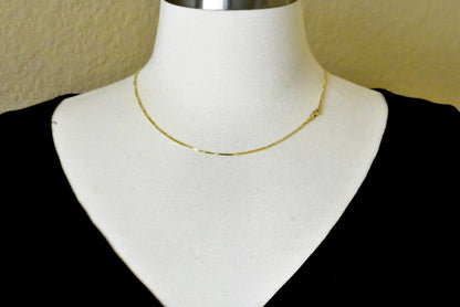 14k yellow gold 1.3mm box bracelet anklet choker necklace pendant chain