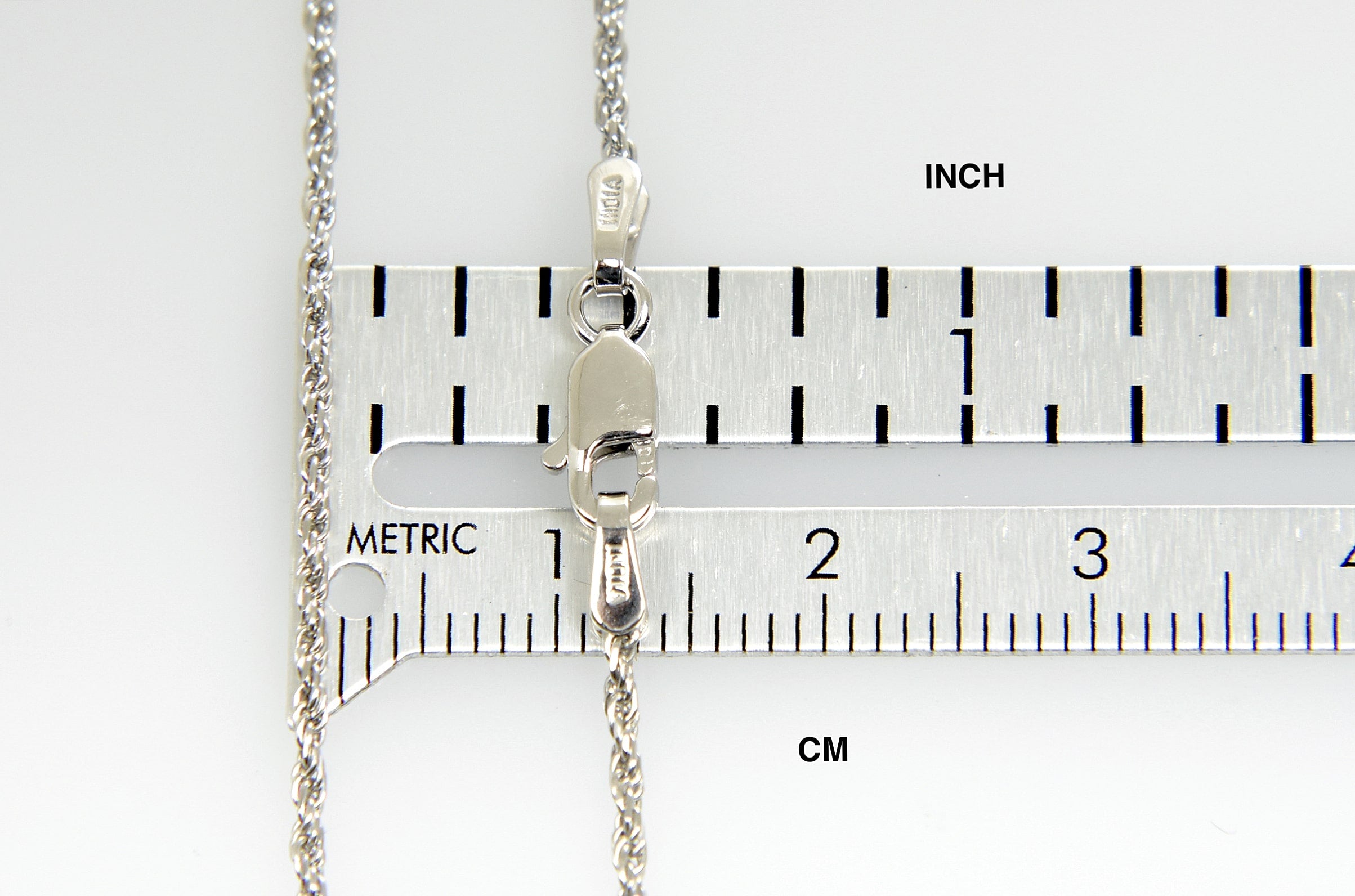 10k White Gold 1.50mm Diamond Cut Rope Bracelet Anklet Choker Necklace Pendant Chain