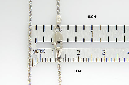 10k white gold 1.50mm diamond cut rope bracelet anklet choker necklace pendant chain