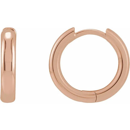 14k solid yellow rose white gold 15mm round endless hinged hoop earrings custom made to order