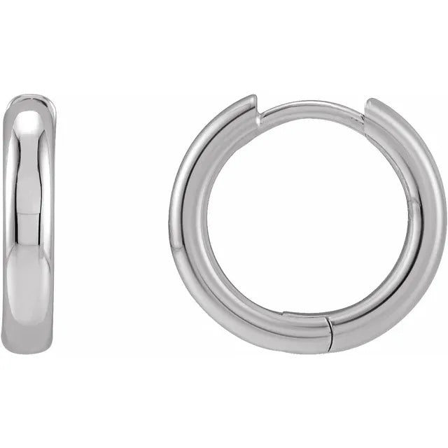 14k solid yellow rose white gold 15mm round endless hinged hoop earrings custom made to order
