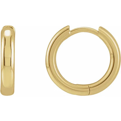 14k solid yellow rose white gold 15mm round endless hinged hoop earrings custom made to order