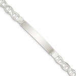 Загрузить изображение в средство просмотра галереи, Solid Sterling Silver Engravable Anchor Link ID Bracelet Engraved Personalized Name Initials Dates
