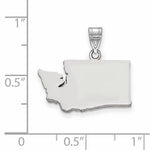 Lataa kuva Galleria-katseluun, 14K Gold or Sterling Silver Washington WA State Map Pendant Charm Personalized Monogram
