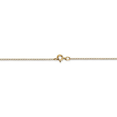 14k yellow gold 0.42mm thin curb bracelet anklet necklace choker pendant chain