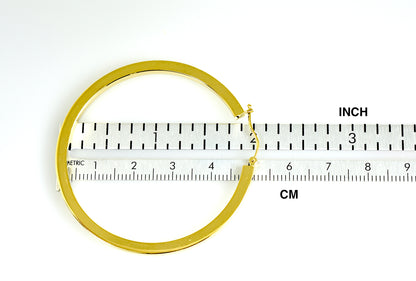 10k yellow gold classic square tube round hoop earrings 52mm x 3mm