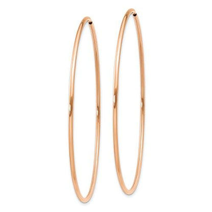 14k rose gold classic endless round hoop earrings 52mm x 1.25mm