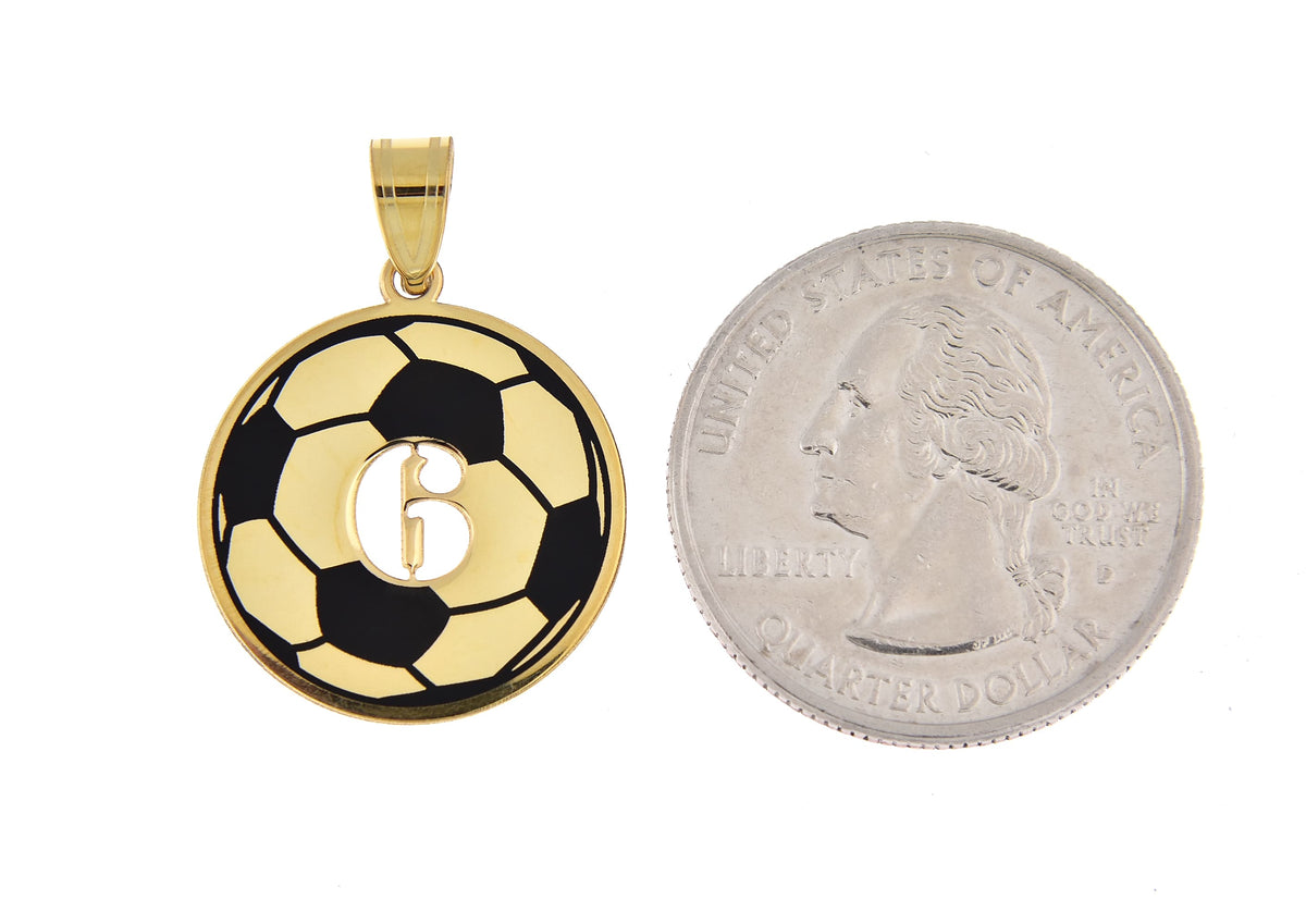 14k 10k gold sterling silver soccer ball personalized pendant charm
