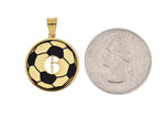 將圖片載入圖庫檢視器 14k 10k Gold Sterling Silver Soccer Ball Personalized Pendant Charm
