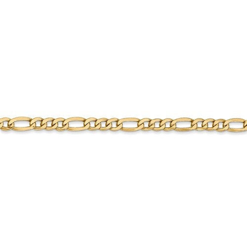 14k yellow gold 3.5mm lightweight figaro bracelet anklet choker necklace chain