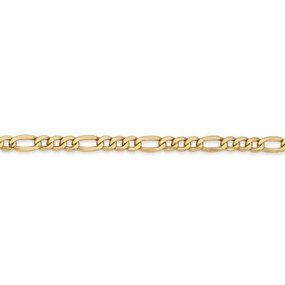 14k yellow gold 3.5mm lightweight figaro bracelet anklet choker necklace chain