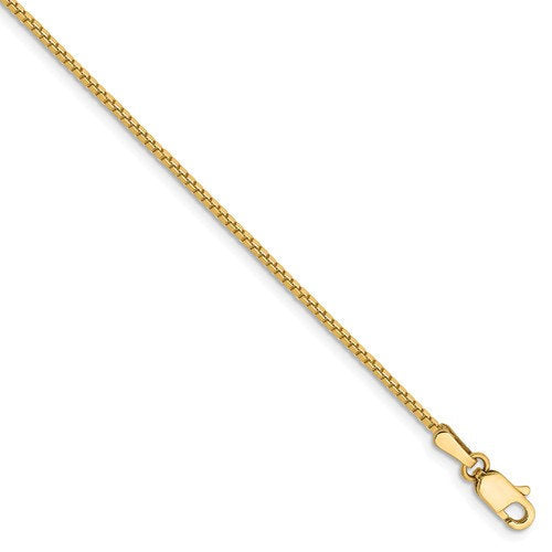 14k yellow gold 1.10mm box bracelet anklet choker necklace pendant chain
