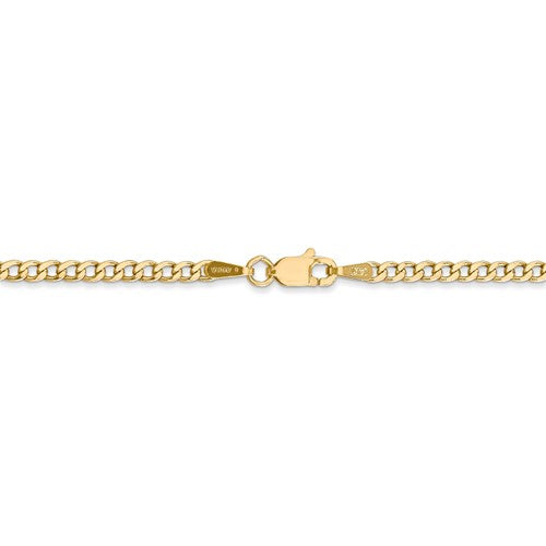 14k yellow gold 2.5mm curb link bracelet anklet choker necklace pendant chain