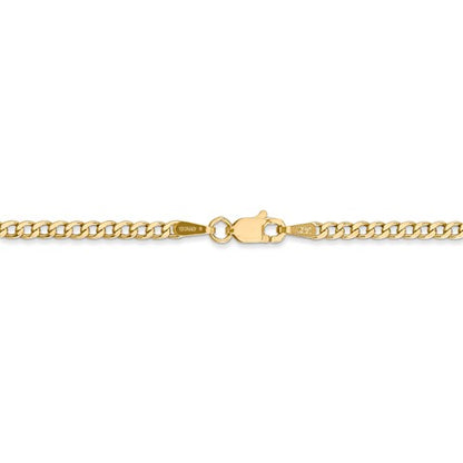 14k yellow gold 2.5mm curb link bracelet anklet choker necklace pendant chain