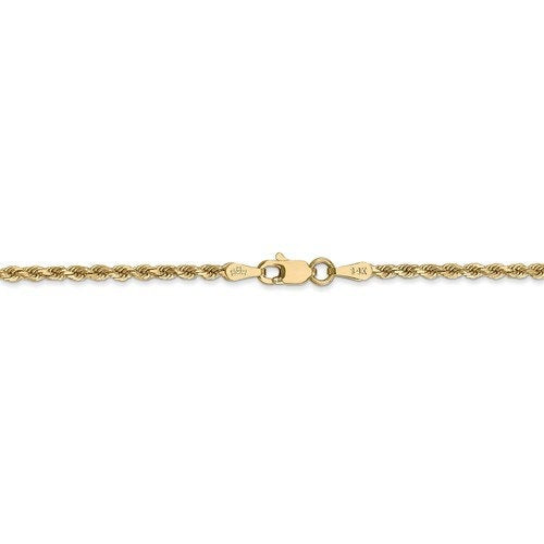 14k solid yellow gold 2mm diamond cut rope bracelet anklet choker necklace pendant chain