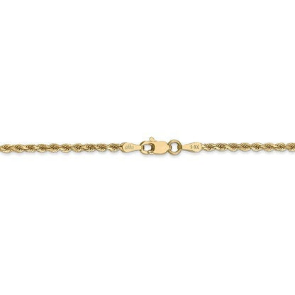 14k solid yellow gold 2mm diamond cut rope bracelet anklet choker necklace pendant chain
