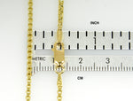 Carregar imagem no visualizador da galeria, 14K Yellow Gold 1.9mm Box Bracelet Anklet Choker Necklace Pendant Chain
