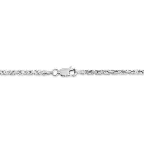 14k white gold 2mm byzantine bracelet anklet choker necklace pendant chain