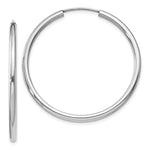 Load image into Gallery viewer, 14k White Gold Round Endless Hoop Earrings 34mm x 2mm
