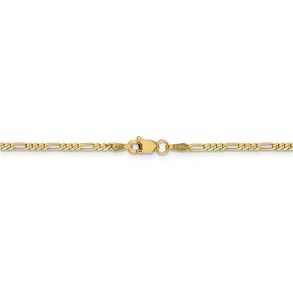 14k yellow gold 1.8mm flat figaro bracelet anklet choker necklace pendant chain