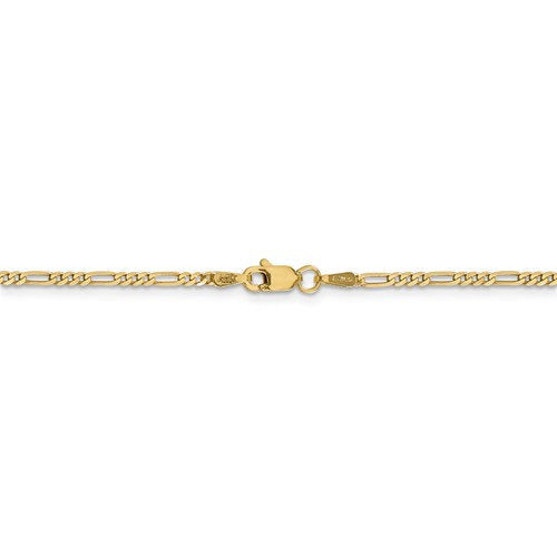 14k yellow gold 1.8mm flat figaro bracelet anklet choker necklace pendant chain