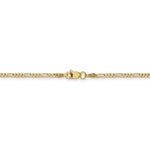 Indlæs billede til gallerivisning 14K Yellow Gold 1.8mm Flat Figaro Bracelet Anklet Choker Necklace Pendant Chain
