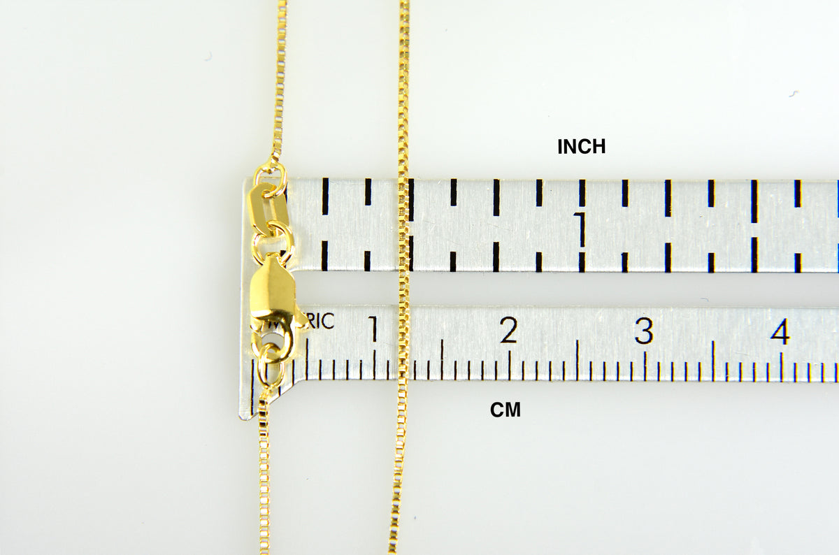 14k yellow gold 0.7mm box bracelet anklet choker necklace pendant chain