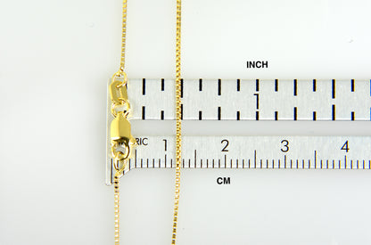 14k yellow gold 0.7mm box bracelet anklet choker necklace pendant chain