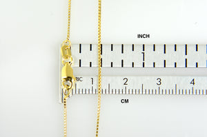 14K Yellow Gold 0.7mm Box Bracelet Anklet Choker Necklace Pendant Chain