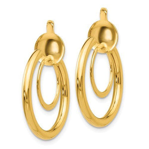 14K Yellow Gold Non Pierced Clip On Round Hoop Earrings