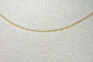 14k Yellow Gold 0.6mm Thin Cable Rope Necklace Choker Pendant Chain