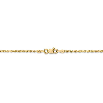 14k solid yellow gold 1.75mm diamond cut rope bracelet anklet choker necklace pendant chain