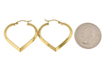 Kép betöltése a galériamegjelenítőbe: 14K Yellow Gold Heart Hoop Earrings 29mm x 3mm
