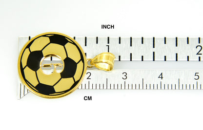 14k 10k gold sterling silver soccer ball personalized pendant charm