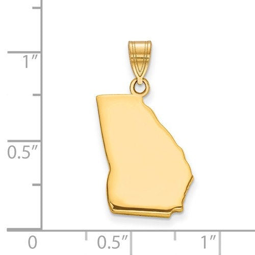 14k gold or sterling silver georgia ga state map pendant charm personalized monogram