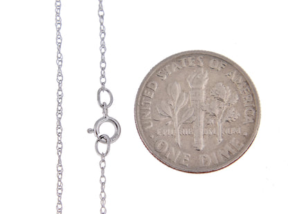 14k white gold 0.6mm cable rope necklace choker pendant chain