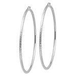 Load image into Gallery viewer, 14K White Gold 3.35 inch Diameter Extra Large Giant Gigantic Diamond Cut Round Classic Hoop Earrings Lightweight 85mm x 3mm
