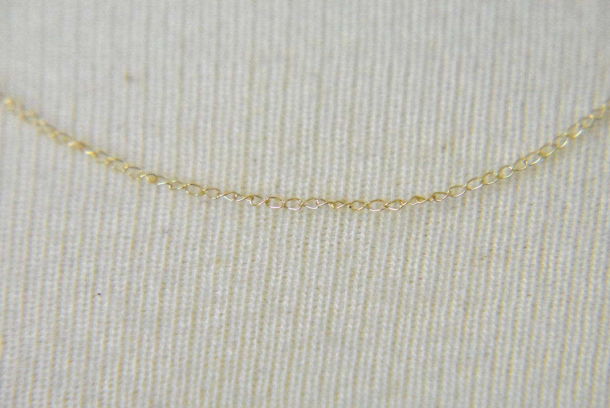 14k yellow gold 0.42mm thin curb bracelet anklet necklace choker pendant chain