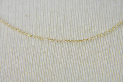 14k yellow gold 0.42mm thin curb bracelet anklet necklace choker pendant chain