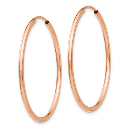 14k rose gold classic endless round hoop earrings 30mm x 1.5mm
