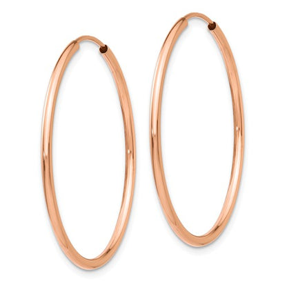 14k rose gold classic endless round hoop earrings 30mm x 1.5mm