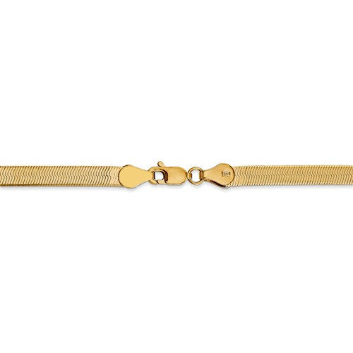 14k yellow gold 4mm silky herringbone bracelet anklet choker necklace pendant chain