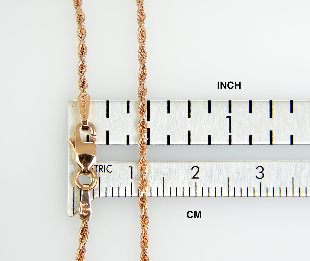 14k rose gold 1.5mm diamond cut rope bracelet anklet necklace choker pendant chain