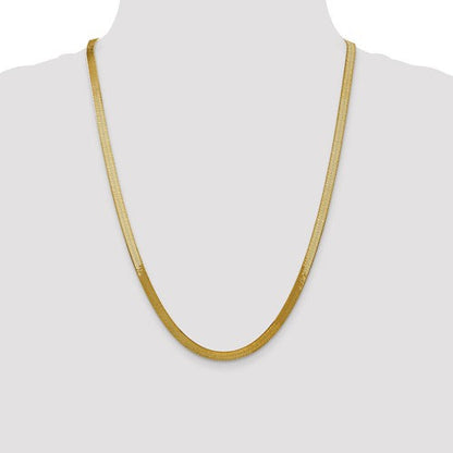 14k yellow gold 5mm silky herringbone bracelet anklet choker necklace pendant chain