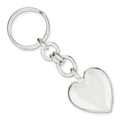 engravable sterling silver heart charm key holder ring keychain personalized engraved