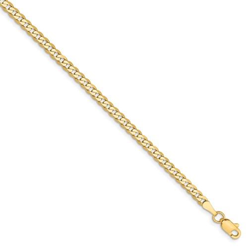 14k yellow gold 2.9mm beveled curb link bracelet anklet choker necklace pendant chain