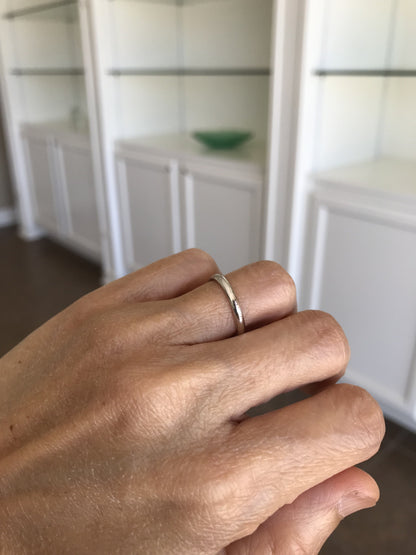 14k white gold 2mm wedding anniversary promise ring band half round light